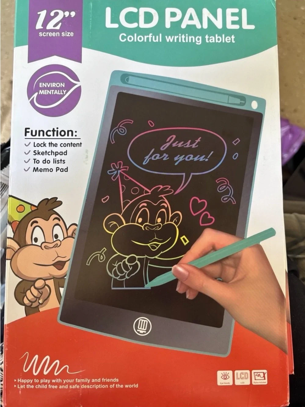 LCD Writing Tablet - Blue Colorful Electronic Drawing Pad
